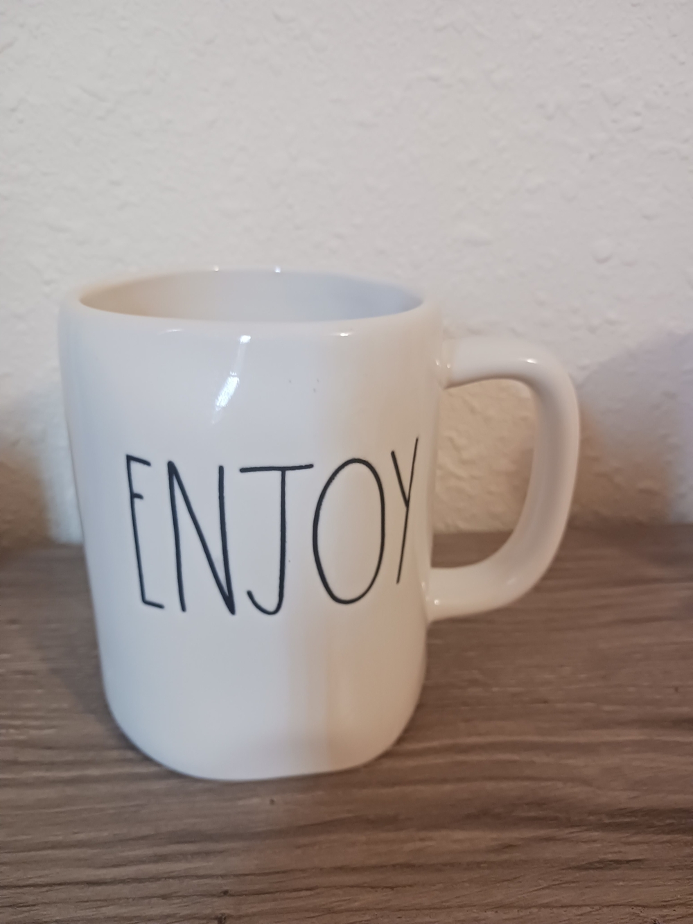 Rae Dunn ENJOY White Ceramic Mug- 20 oz Jumbo Artisian Series